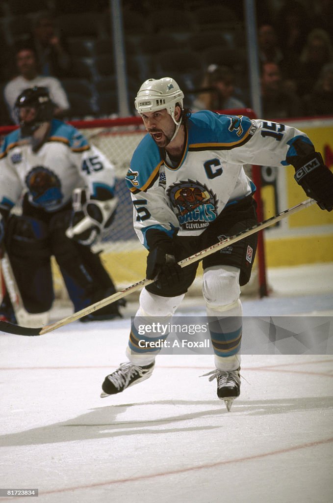 Canadian ice hockey player Jock Callander of the Muskegon Lumberjacks ...