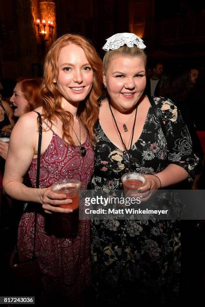 Actresses Alicia Witt and Ashley Fink attend The 24 Hour Musicals: Los Angeles at The Ace Hotel Theater on July 17, 2017 in Los Angeles, California.