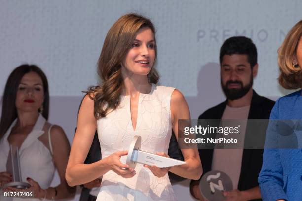 Queen Letizia of Spain attends the 2017 National Fashion Awards at the Museo del Traje on July 17, 2017 in Madrid, Spain.