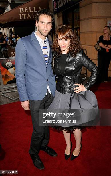 Annie Morris and partner attend the Kung Fu Panda UK Premiere at the Vue Cinema in Leicester Square on June 26, 2008 in London, England.