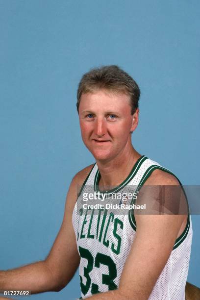 Larry Bird of the Boston Celtics poses for a portrait circa 1991 at the Boston Garden in Boston, Massachusetts. OTE TO USER: User expressly...