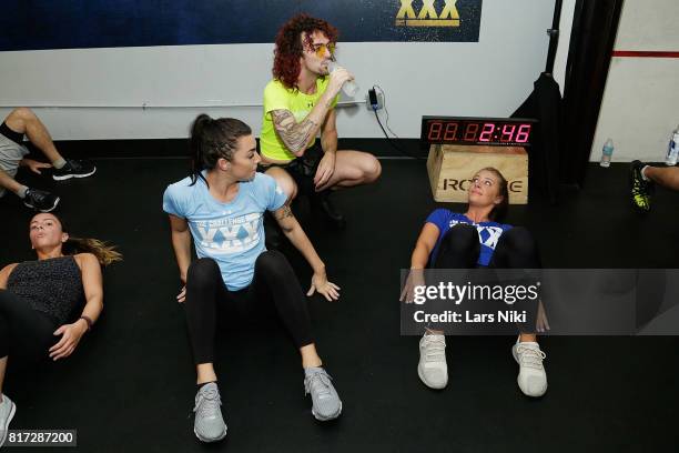 Jenna Compono, Chris "Ammo" Hall and Kailah Casillas train during The Challenge XXX: Ultimate Fan Experience at Exceed Physical Culture on July 17,...