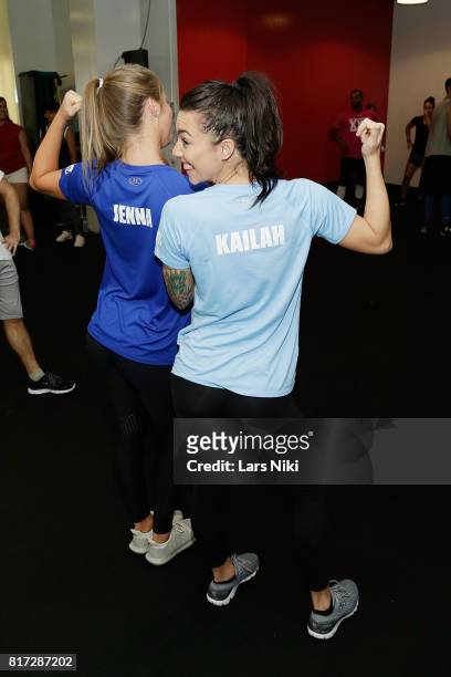 Jenna Compono and Kailah Casillas train during The Challenge XXX: Ultimate Fan Experience at Exceed Physical Culture on July 17, 2017 in New York...