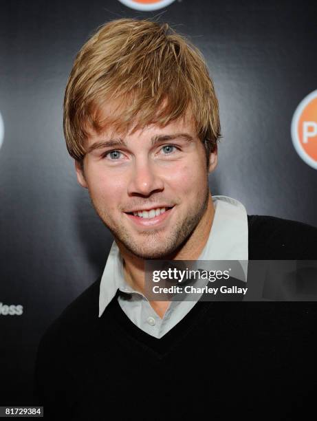 Actor Aaron Hill attends the Verizon Palm Centro Launch Party at Elevate Lounge on June 26, 2008 in Los Angeles, California.