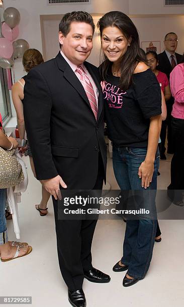 Robert Cleary and Tracy Jai Edwards attend the "Legally Blonde" pedicure party for fans at the Dashing Diva on June 26, 2008 in New York City.