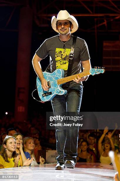 Brad Paisley performs live in concert on June 26, 2008 at the Verizon Wireless Music Center in Noblesville, Indiana.