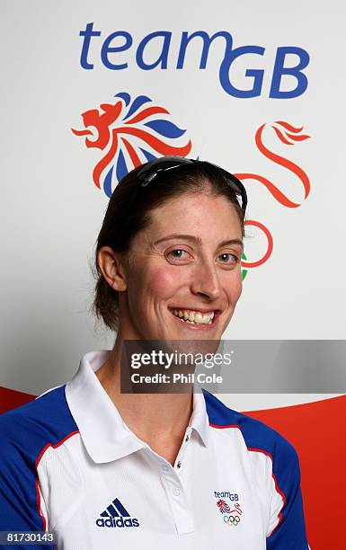 Alison Knowels of Great Britain during a Press Conference, ahead of the Bejiing Olympics, on the Redgrave-Pinsent Lake on June 26, 2008 in Caversham,...