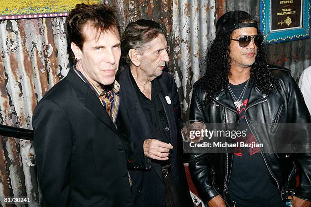 Guitarist Slash of Velvet Revolver , actor Harry Dean Stanton and Slim Jim attend the Sunset Strip Music Festival tribute concert, honoring Lou...