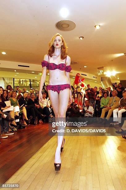 Model wearing Agent Provocateur at the Agent Provocateur Show at the Galeries Lafayette on June 20, 2008 in Berlin, Germany.