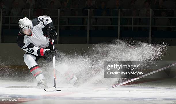 ice hockey players facing off - hockey ice stock pictures, royalty-free photos & images