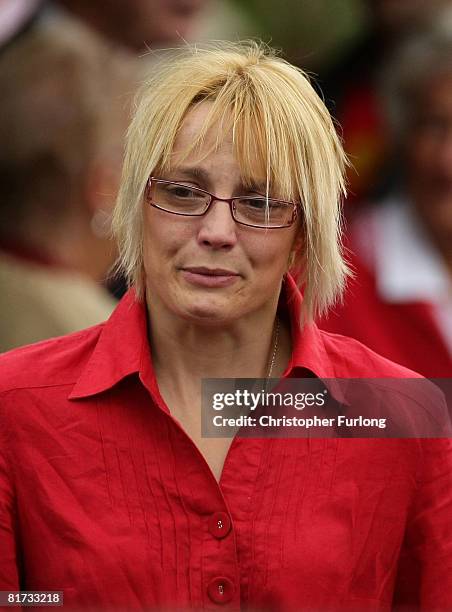 Amanda Peak follows the coffin of her sons Arron, 10 and Ben, from Our Lady of Lourdes Church on June 27 Partington, England. Ben and Arron from...