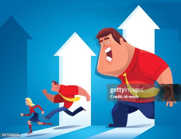 businessman stuck in growing arrows - gates foundation stock illustrations