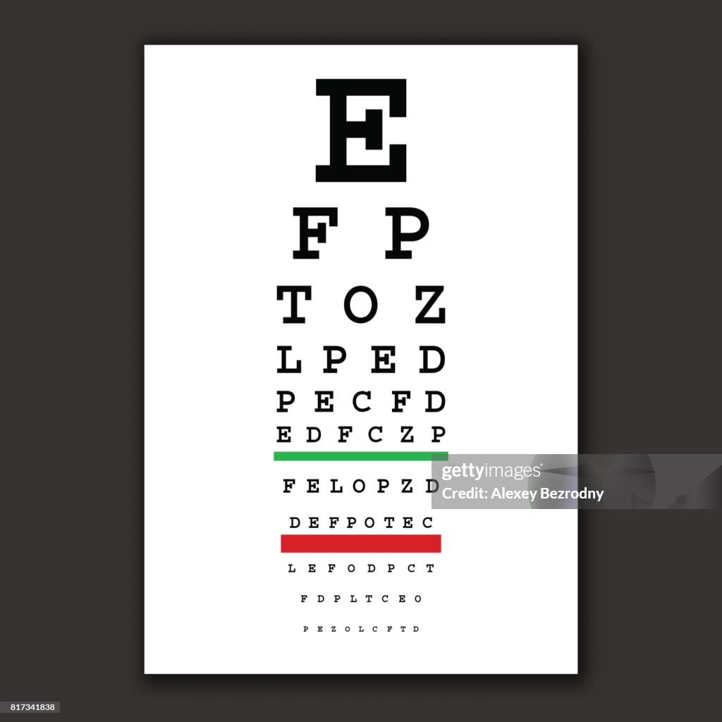 Vision Test Layout Optical Vision Test Vector Chart High-Res Vector Graphic - Getty Images