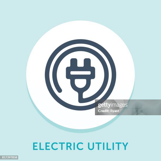 plug curve icon - cable bill stock illustrations