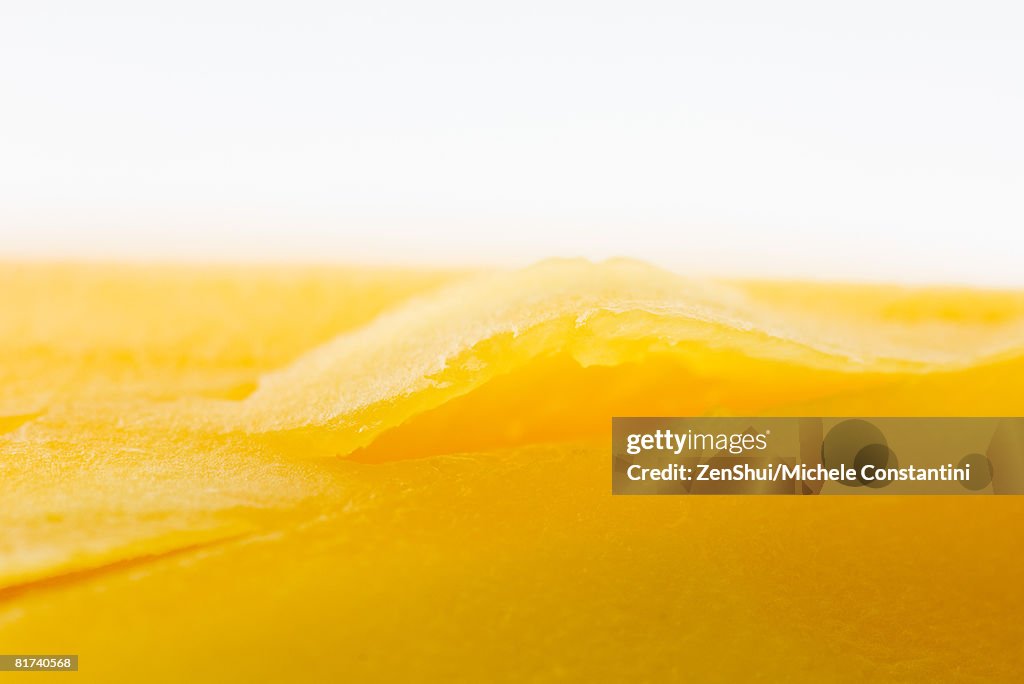 Mango flesh, extreme close-up