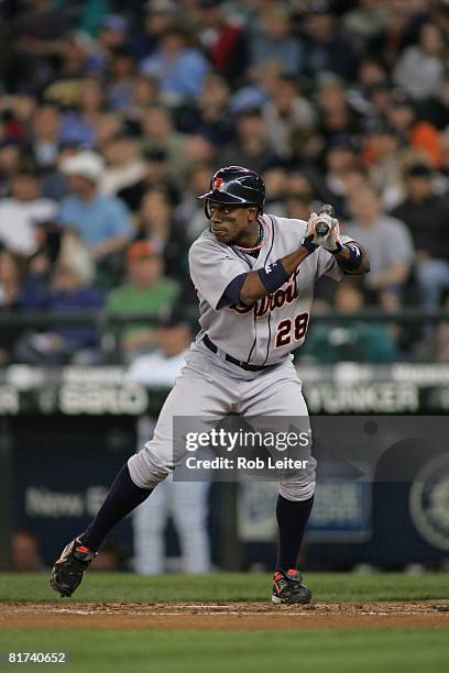 Curtis Granderson of the Detroit Tigers bats during the game against the Seattle Mariners at Safeco Field in Seattle, Washington on May 31, 2008. The...