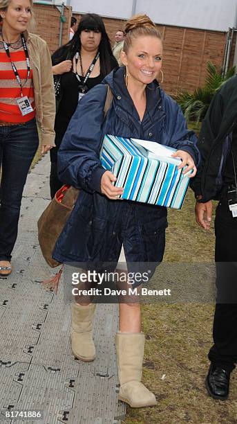 Geri Halliwell poses backstage during the 46664 Concert In Celebration Of Nelson Mandela's Life held at Hyde Park on June 27, 2008 in London, England.