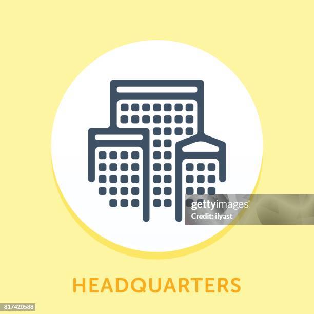 cityscape curve icon - corporate headquarters stock illustrations