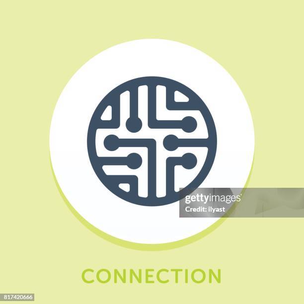 stockillustraties, clipart, cartoons en iconen met circuit curve pictogram - semiconductor