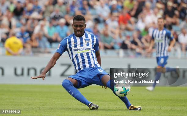 Salomon Kalou of Hertha during the Preseason Friendly match between FC Carl Zeiss Jena and Hertha BSC on July 16, 2017 in Jena, Germany.