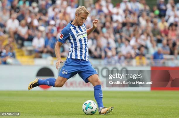 Per Ciljan Skjebred of Hertha during the Preseason Friendly match between FC Carl Zeiss Jena and Hertha BSC on July 16, 2017 in Jena, Germany.