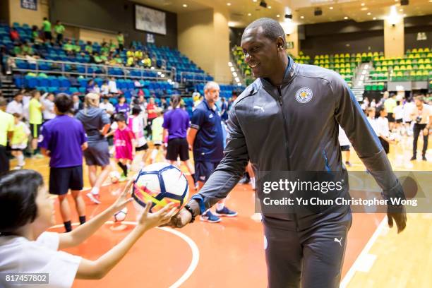 Former football player Emile Heskey attends the Premier League Asia Trophy Skills Session at Macpherson Stadium on July 18, 2017 in Hong Kong, Hong...