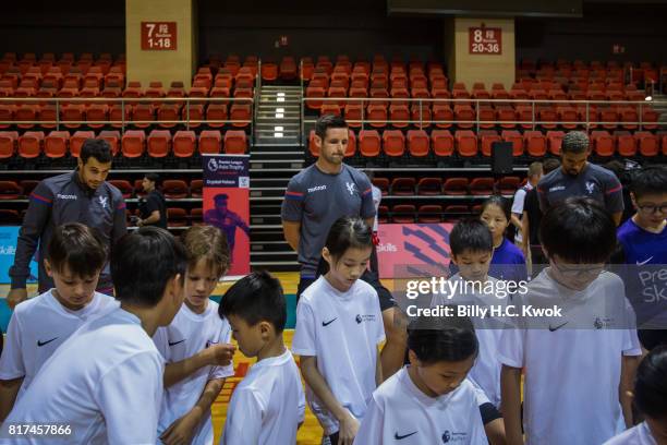 Crystal Palace's Luka Milivojevic, Scott Dann, Ruben Loftus-Cheek , attach Premier League Asia Trophy Skills Session at Macpherson Stadium on July...