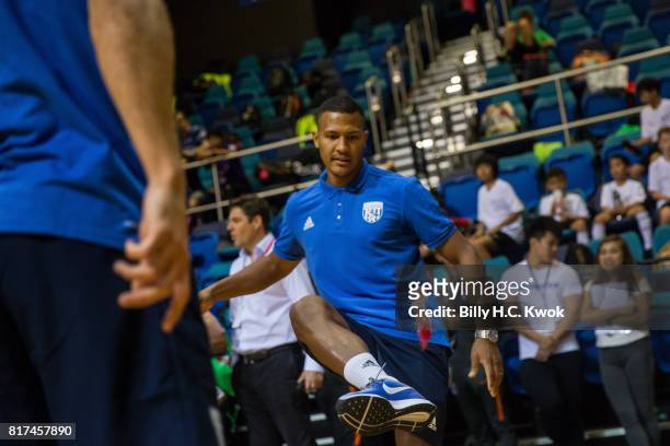 West Bromwich Albion's Salomon Rondon attaches Premier League Asia Trophy Skills Session at Macpherson Stadium on July 18, 2017 in Hong Kong, Hong...