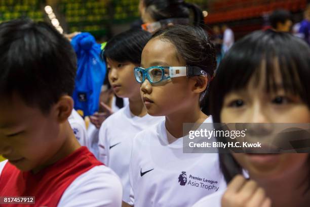 People attach Premier League Asia Trophy Skills Session at Macpherson Stadium on July 18, 2017 in Hong Kong, Hong Kong.