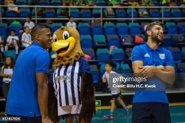 West Bromwich Albion's Salomon Rondon, left, Jay Rodriguez, right, attaches Premier League Asia Trophy Skills Session at Macpherson Stadium on July...