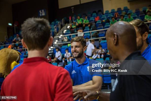 West Bromwich Albion's Jay Rodriguez attaches Premier League Asia Trophy Skills Session at Macpherson Stadium on July 18, 2017 in Hong Kong, Hong...