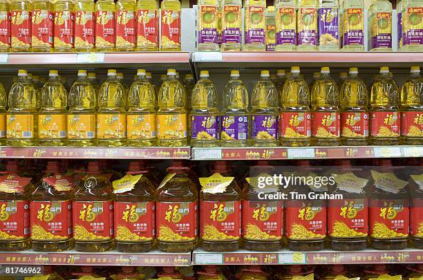 Cooking oils in supermarket, China, The Chinese use a lot of edible oil and find it an expensive item