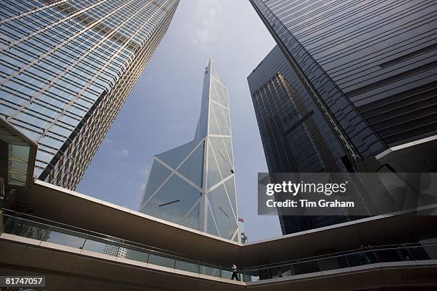 Bank of China near ICBC and Citibank towers and Cheung Kong Center, Hong Kong, China