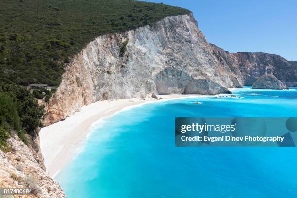 porto katsiki beach in lefkada island, greece - levkas stock pictures, royalty-free photos & images