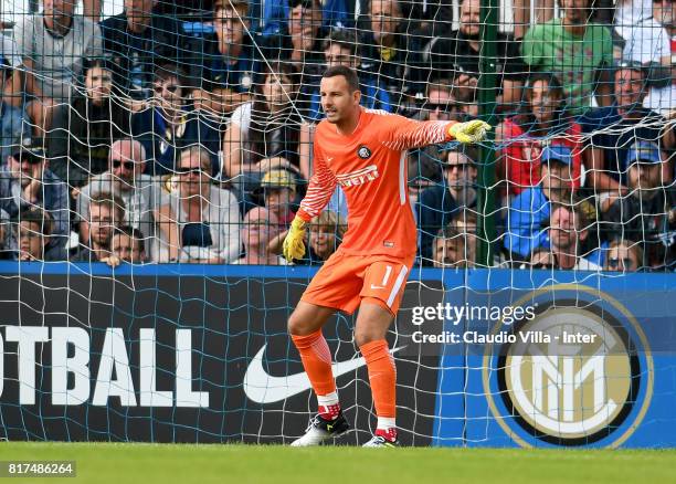 Samir Handanovic of FC Internazionale in action during the Pre-Season Friendly match between FC Internazionale and Nurnberg on July 15, 2017 in...