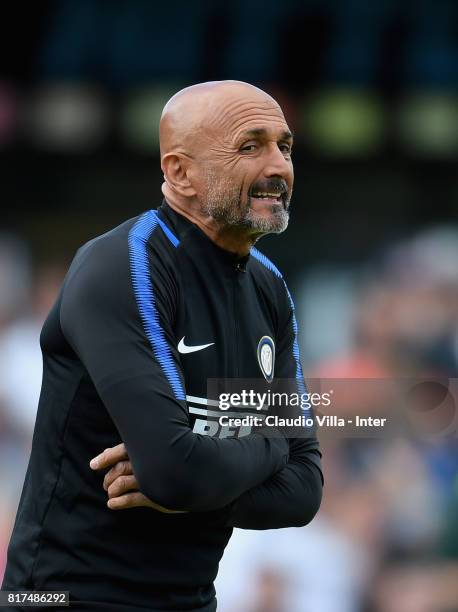 Head coach FC Internazionale Luciano Spalletti reacts during the Pre-Season Friendly match between FC Internazionale and Nurnberg on July 15, 2017 in...