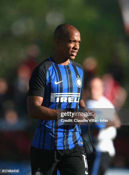 Joao Mario of FC Internazionale looks on during the Pre-Season Friendly match between FC Internazionale and Nurnberg on July 15, 2017 in Bruneck,...