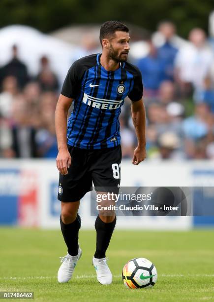 Antonio Candreva of FC Internazionale in action during the Pre-Season Friendly match between FC Internazionale and Nurnberg on July 15, 2017 in...