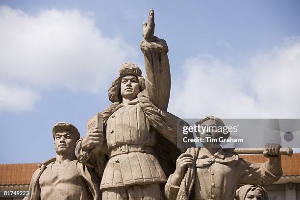 Statue of workers outside Mao's Mausoleum, Tian'an Men Square, Beijing, China