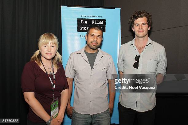 Melanie Mandel, Nader Husseini and Judah Switzer attend the 2008 Los Angeles Film Festival's "Eclectic Mix" 1 Screening at The Landmark, Auditorium 4...