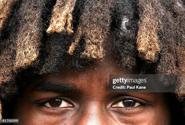 Nick Naitanui of the Swans looks on during the WAFL match between the Swan Districts Swans and West Perth Falcons held at Steel Blue Oval June 28,...