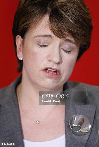 Wendy Alexander announces her resignation as leader of the Scottish Labour Party at John Smith House on June 28, 2008 in Glasgow, Scotland. Her...