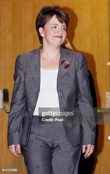 Wendy Alexander announces her resignation as leader of the Scottish Labour Party at John Smith House on June 28, 2008 in Glasgow, Scotland. Her...