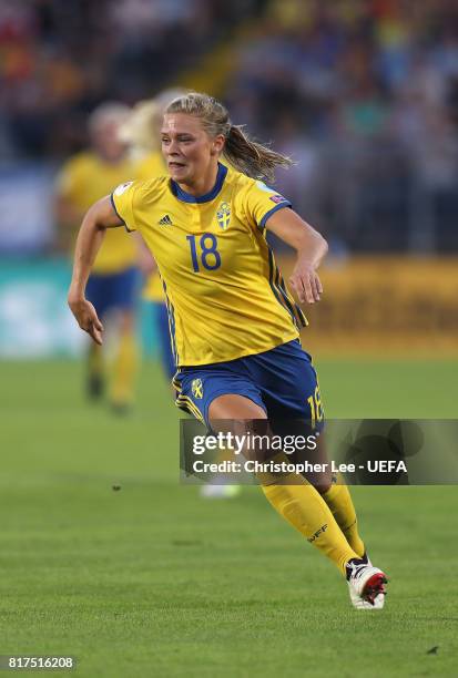 Fridolina Rolfo of Sweden in action during the UEFA Women's Euro 2017 Group B match between Germany and Sweden at Rat Verlegh Stadion on July 17,...