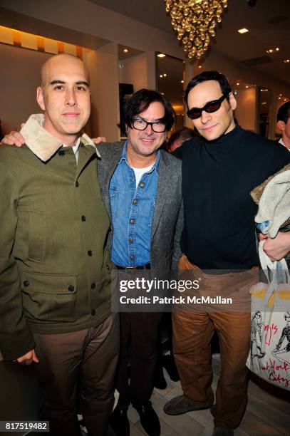 Oliver Helden, Billy Reid and Moss Lipow attend Ann Taylor Flatiron Store Opening at Ann Taylor NYC on December 2, 2010 in New York City.