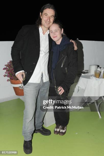 Neville Wakefield and Hanna Liden attend INTERVIEW, LVMH, FENDI Art Basel Dinner at Solarium on December 2, 2010 in Miami, Florida.