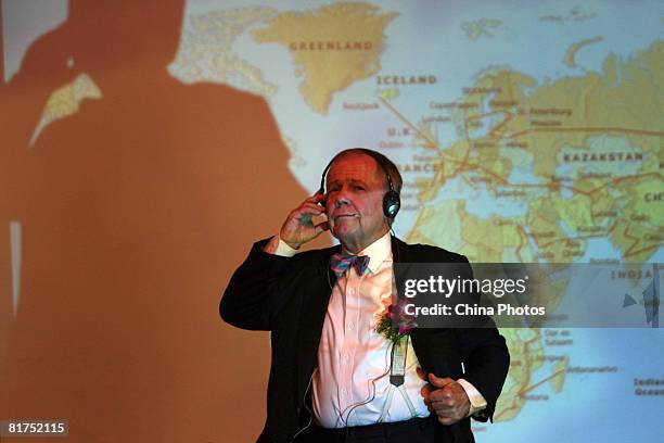 International investor Jim Rogers delivers a speech at a fortune forum held by a Chinese bank and a local newspaper on June 28, 2008 in Nanjing of...