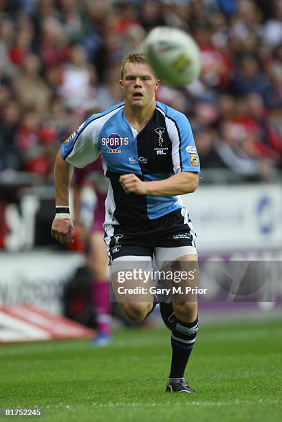 Jamie O'Callaghan of Harlequins RL in action during the engage super league match between Wigan Warriors and Harlequins at the JJB Stadium on June...