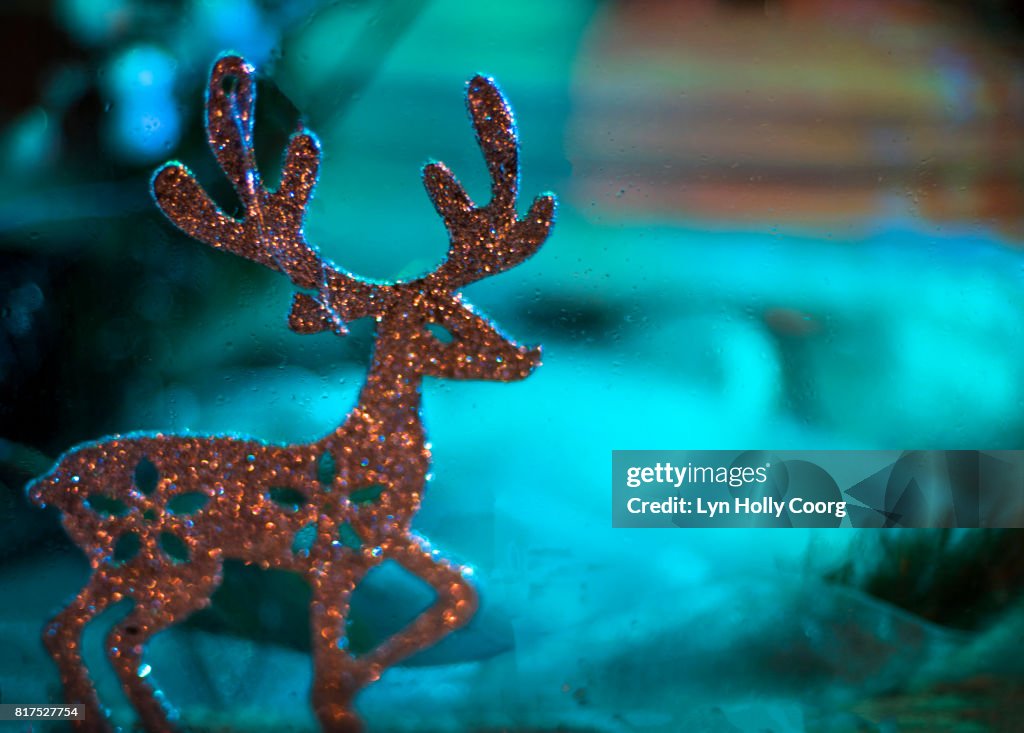 Glitter reindeer Christmas decoration