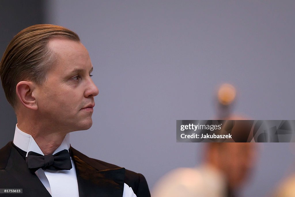 Singer Max Raabe performs live during a concert at the Waldbuehne on ...